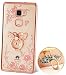 Produktbild Huawei Mate S(2015) Hülle,ISENPENK Ultra Slim TPU Silikon Ring HandyCase Transparent Durchsichtig, Glänzend Glitzer Strass Kristall Diamant Handy Hülle Crystal Case Schutzhülle Muster Pattern Blume Butterfly Schmetterling Back Cover Tasche für Huawei Mate S(2015) Hülle[Rosa Butterfly]