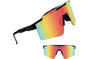 ‎BIQIQI BIQIQI Fahrradbrille, Sonnenbrille Herren Damen Sportbrille Fahrrad Brille UV400 Schutzbrille Schnelle Brille Rave Brille Radsportbrille für Outdooraktivitäten Wie Radfahren Laufen Glof Ski