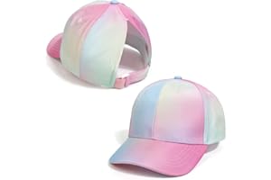 Apooke Chapeau De Soleil pour Enfants Casquette De Baseball à Larges Bords avec Trou pour Queue De Cheval Toddler Girls Sun-Proof Peak-Cap 3-6T High Bun Ponycap Kids Baseball Cap Girls