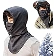 KASTWAVE Cycling Cold Protection Mask, Cold Weather Fleece Ski Mask, Adjustable Warm Face Cover Hat Cap, Face Cover Scarf, Neck Warmer Scarf Helmet Hood for Men and Women, Grey