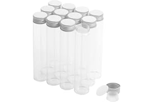 CADBIBE 12 Pezzi Provette di Vetro da 80 ml con Tappi a Vite e Tappi di Plastica, Flacone a Prova di Perdite, provette trasparenti per regali di feste, matrimoni, caramelle, sali da bagno, spezie, fiori
