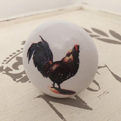 Vintage French style maran COCKEREL cock chicken ceramic DOOR drawer KNOB