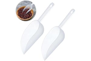 MAKENLUG 2Pcs Plastic Ice Scoop, Candy Scoop, Multi-Purpose Food Scoop, Plastic Kitchen Scoop, Clear Scoop for Rice Ice Cream Flour Sugar Coffee Beans Melon Seeds Food Shovel