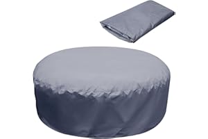 GIONAR 190×70CM Round Hot Tub Cover - 4 Persons Hot Tub Cover - Full Coverage Hot Tub Covers Replacement -UV Resistant, Portable Overall Spa Safety Protector for Outdoor Hot Tubs