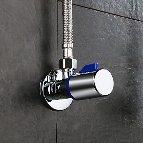 Homelody@ Eckventil verchromt 1/2 Zoll + 3/8 Zoll, Eckregulierventil Wasseranschluss Verteiler Armaturen - 2