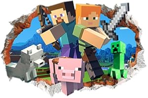 Yoimckay Creeper Stickers muraux 3D en PVC vert pour chambre bébé enfant chambre à coucher