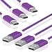 Produktbild mtb more energy [3 Stück Multipack] USB-C Daten-/Ladekabel für Smartphones von Sony, Huawei, HTC, ZTE, Vernee und mehr - siehe Liste | 1,5m | Lila | Nylon