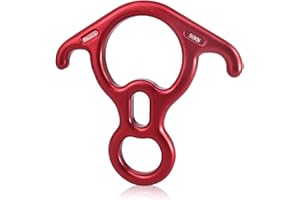 NewDoar Equipo de Escalada para Equipo de Descenso, Placa de Aparejo de 50 kN, Figura de Rescate 8 Descendiente con Gran Oreja Doblada para Escalada Dispositivo de Rapel