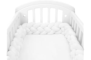 JIcloun 4 Hilos Cuna Parachoques Trenzados, Cama Serpiente Anudada Cojines Infantiles Habitacion Chichoneras Cuna Trenza Protector Guardería Almohada Trenzado del Dormitorio,A2,4.5M