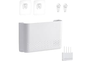 OutALIZ Router-box, WiFi router förvaringslåda, router, 30 x 22 x 6,5 cm vägghängningar TV-kabelarrangör, väggorganiseringslåda, för väggdekoration, sovrum, vardagsrum, kontor