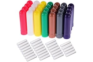 EBOOT 28 Sets Ätherisches Öl Aromatherapie Nasale Inhalator Röhren Nachfüllbarer Inhalator Stick, 7 Farben, mit Docht
