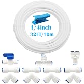 CESFONJER 1/4" Connector Kit, RO Reverse Osmosis Filter System Pack of 12 (Y+T+I+L Combo + Shut-off Valve)+10 Meters White Wa