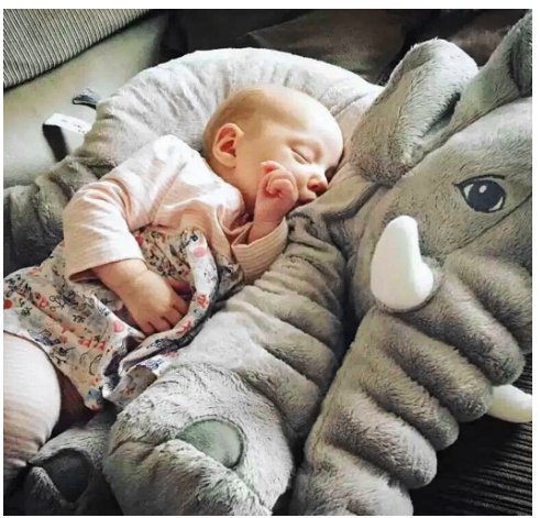 ZEARO Baby-weiches Plüsch-Elefant Schlafkissen Kids Lendenkissen Spielzeug 2 Sizes - 3