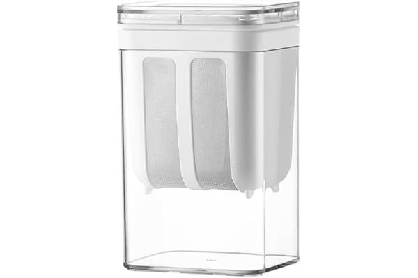 lomonmen Passoire à Yaourt Grec Passoire Yaourtière 1100 ml Séparateur Lactosérum avec Crépine à Mailles Fines en Acier Inoxydable Filtre à Lait de Soja Fabricant de Lait de Noix (Blanc)