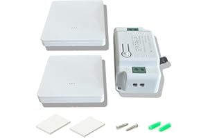 Bkiyougo Kit interrupteur sans fil, émetteur radio RF 433MHz interrupteur mural récepteur sans fil AC 220V 230V 240V jusqu'à 100mètres télécommande pour lumières 2 interrupteur 1 récepteur)