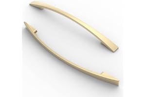 FURNIWARE Lot de 5 poignées de meuble en laiton brossé avec espacement des trous 160 mm