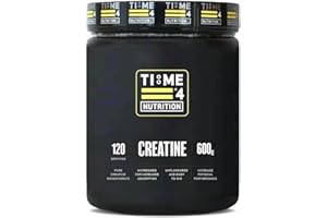TIME 4 NUTRITION Time 4 Creatine Powder 600g - 120 x 5g Servings - Micronised Creatine Monohydrate Powder, Unflavoured 100% Pure Premium Grade Creatine Monohydrate, Easy To Mix, Vegan Friendly, Gluten Free, No Fillers