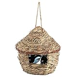 HEEPDD Maison des Oiseaux, Paille tissée à la Main Suspendue Maison des Oiseaux nid Birdhouse Accueil Jardin extérieur Hanging Decor pour Perroquet Canary Autres Oiseaux (L)