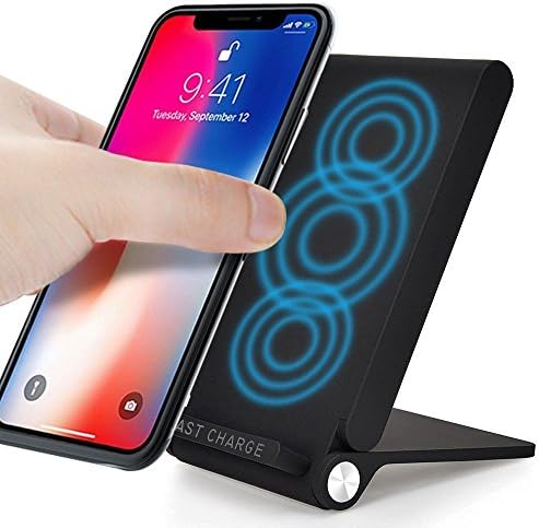 Fast Wireless Charging Stand, HuiHeng Foldable Phone Charger Station Powermat for iPhone 8/ iPhone x, Samsung Galaxy S6-S8/Edge, HTC 8X, Google Nexus 4-7 and more Qi-Enabled devices