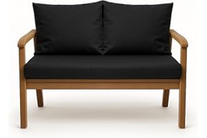 Setgarden® Coussin pour banc de jardin avec dossier – Set – Coussin double face pour balançoire et banc – Disponible en différentes couleurs et tailles (noir, 120 x 60 x 50 cm)