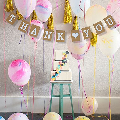 LUOEM Thank You Kraft Papier Girlande Hochzeit Party Dekoration - 3