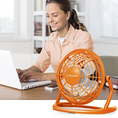 TROTEC TVE 1O Mini USB Ventilator / Fan / Lüfter Pumpkin Orange, geräuscharm mit An/Aus-Schalter, 360° Neigungswinkel, ideal für Schreibtisch Laptop Notebook, oder unterwegs (orange) - 5