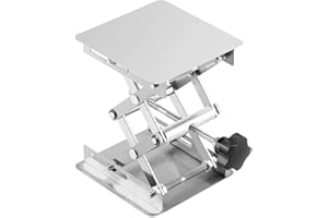 Labasics Sollevatore Laboratorio, 100 x 100 mm Alta Qualità In Acciaio Inox, Piattaforma di Sollevamento da Laboratorio, Altezza Espandibile da 45 mm a 150 mm, Peso Supportato 5 kg