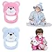 Produktbild Wokee Silikon-Schnuller, kiefergerechte Form, 0-6 Monate, 2 Stück, Neuer Dummy-Schnuller 2PCS für Reborn-Babypuppen mit internem magnetischem Zubehör