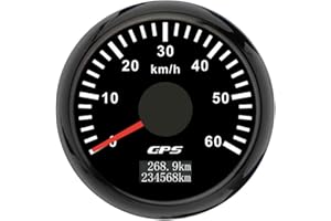 ELING Tachimetro GPS da 52 mm Display velocità 0-60 km/h con retroilluminazione a 7 colori 12V 24V per trattori stradali ​