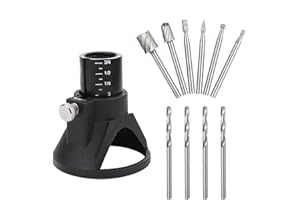 ANCLLO 11 Juegos de Kit de fijación de guía de Herramientas múltiples rotativas Brocas de enrutador Kit de fijación de guía de Herramientas múltiples rotativas