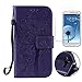Produktbild Samsung galaxy S3 i9300 Leder Hülle,ISENPENK Premium schmetterling Drucken Magnetic closure PU Leder Hülle Flip Case mit intern Karte Schlitz Bookstyle Cover Schutzhülle Tasche,Anti-Sturz Stoßfest Fallschutz Abdeckung Entwurf Stoßdämpfend Triangle Hemming Handy Hülle,Baum und katze Drucken muster Brieftasche Schutzhülle Etui Bumper mit Standfunktion Handy Gürtel für Samsung galaxy S3 i9300 4.8 Zoll-[lila] +Panzerglas/Display Folie/schutzfolie