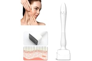 SONGYEA Microedling Derma Stamp - Tampon Derma - Réglable - Tampon à micro-aiguilles professionnel avec 140 micro-aiguilles individuelles en titane véritable - Pour cheveux, croissance de la barbe, visage,