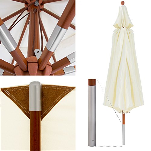 anndora® Sonnenschirm Marktschirm Gastronomie ø 4 m rund wasserabweisend – mit Winddach Terracotta - 6