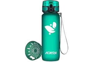 AORIN Botella Agua Deporte -350ml/500ml/750ml/1000ml - Botella Agua Niños Sin BPA，Impermeable y Reutilizable，Apertura con un Solo botón，Aplicar a Sport, Gimnasio, Trekking，Bicicleta