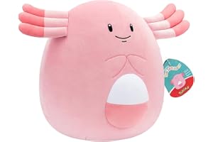 Pokemon Squishmallows - 25 cm Chansey - 10" inch pink/white stuffed plush toy - official Pokémon leksak for barn 2+ år.