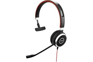 Jabra Evolve 40 UC Mono Headset – Unified Communications Headphones for VoIP Softphone with Passive Noise Cancellation – 3.5mm Jack only – Black