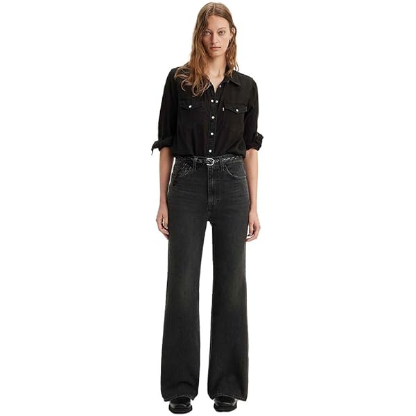 Levi's - Ribcage Bells - Jean évasé à taille haute - Bleu clair délavé