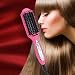 LONGKO 3 in 1 Hair Straightener , Pro Detangling Anion Hair straightening Brush,Electric Instant Magic Silky Straight Hair Styling Comb,Anti Scald Anti-static Ceramic Heating Massage Straightening Iron (Pink)