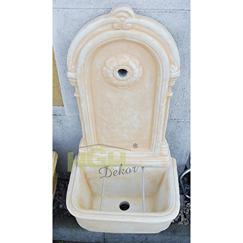 Wandbrunnen Sara Becken Wandteil Steinfigur Gartendekoration Wasserstelle Zapfsäule (sandstein patiniert) - 3