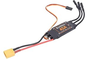 Ezweiji ESC Brushless Regler, 40A Brushless Regler Bürstenloser Elektrischer Drehzahlregler mit Unterspannungsschutz 5V/3A BEC Ausgang XT60 Stecker für RC Drohne Flugzeug Hubschrauber Upgrade Zubehör