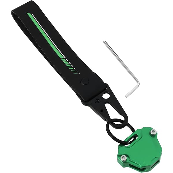 Llavero Kawasaki Con Rastreador Y Moneda Para Carrito, Verde Y Negro, De Silicona Con Anilla De Acero, Compatible Con AirTag