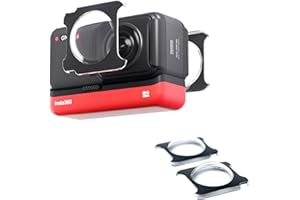iEago RC 2Pcs Klebbarer Linsenschutz für Insta360 ONE RS/R Action Kamera PC Objektivschutz Selbstklebend Twin Objektivabdeckung Zubehör, Wasserdicht & Anti-Scratch