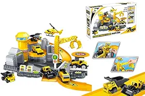 Toys Bhoomi Learn & Play Ultimate Speed Car Track Construction Series Garage Truck Playset Toy with Model Trucks, Helicopter, Jeeps & Building Vehicles Cars Road Safety Games Kids Toys