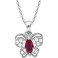 GIVA 925 Silver Pop Pink Studded Butterfly Pendant With Link Chain | Gifts for Girlfriend, Gifts for Women and Girls |With Certificate of Authenticity and 925 Stamp | 6 Month Warranty*