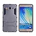 Produktbild COOVY® Cover für Samsung Galaxy A7 SM-A700 / SM-A700F (Model 2015) Bumper Case, Doppelschicht aus Plastik + TPU-Silikon, extra stark, Anti-Shock, Standfunktion | Farbe grau