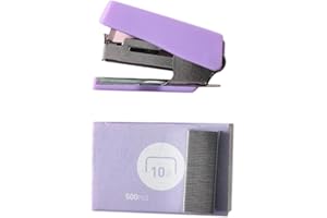 CRLLDPM 1 Stück Mini Stapler, Mini Tacker, Mini Heftklammergerät, Büro Tacker, Klammermaschine, Heftklammern Klein, Mit 400pcs Klammer, Für Schule, Zuhause oder Büro (Lila)