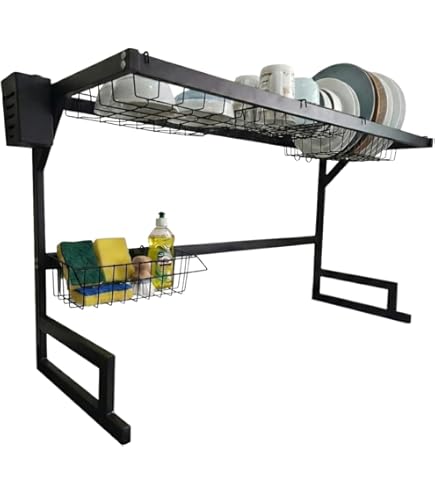 Asciugastoviglie Da Appendere Scolapiatti A Parete BOCbco - In Acciaio Inox Pieghevole Con Vassoio Mensola Scolapiatti Da Parete