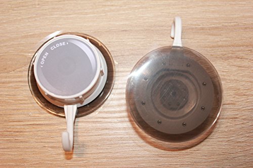 lemARTin Vacuum Haken 2er Set – Handtuch Haken, Garderoben Haken – Bis 5 KG- weiß/grau – vakuum Saughaken Badezimmer – Haken ohne bohren ohne Kleben – Hält Bombensicher - 8