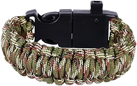 Kybbe Hiking Bracelet With Watch Compass Flint Bracelet Fire Starter Scraper Gear