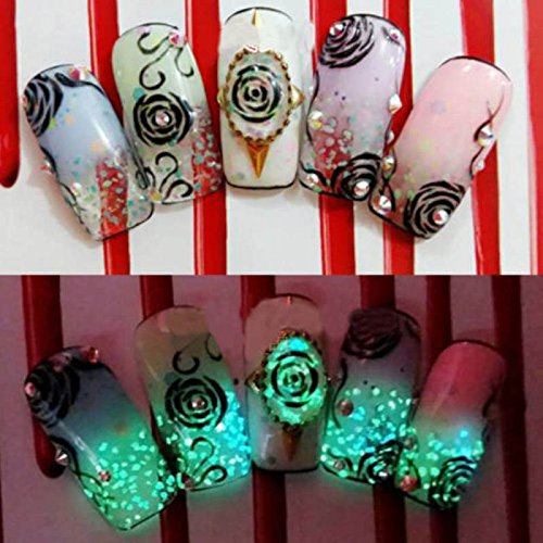iDealhere Glitter Leuchtende Nagel Tipps Dekoration Maniküre (7#) - 3